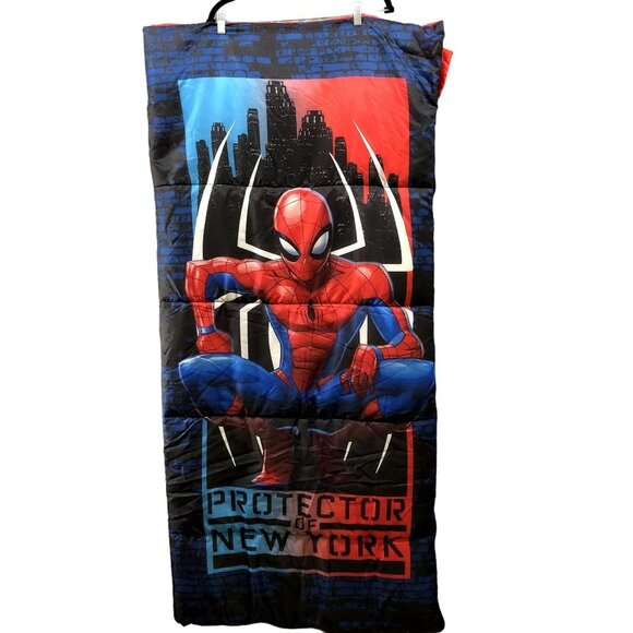 Spiderman Sleeping Bag Kids Age 4+ Zipper 28''x56'' Winter Full Length - Picture 1 of 6